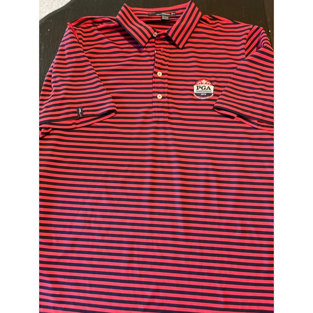 RLX Golf Polo Shirt Mens PGA‎ Championship 2013 Oak Hill Striped